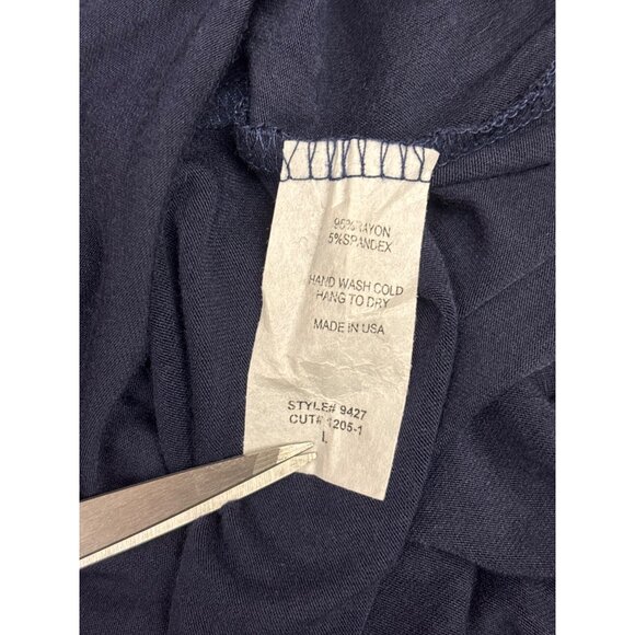 Cool Melon Navy Floral & Polka Dot Bell Sleeve Top Womens - Picture 6 of 6